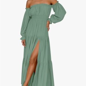 New ZESICA Women's 2024 Boho Sexy Off Shoulder Long Sleeve Dress
